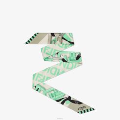 Fendi mujer bandeau de seda orgánica 2LH8E186 accesorios verde