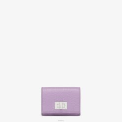 Fendi mujer billetera triple peekaboo de cuero 2LH8E1521 accesorios púrpura