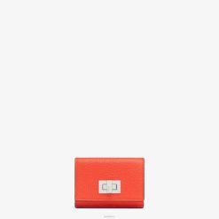Fendi mujer billetera triple peekaboo de cuero 2LH8E1541 accesorios rojo