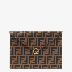 Fendi mujer bolsa de cuero plana 2LH8E1476 accesorios marrón