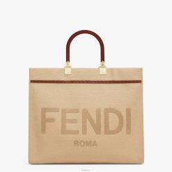 Fendi mujer bolsa de lona 2LH8E880 accesorios beige