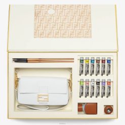 Fendi mujer bolsa de lona con kit de pintura 2LH8E904 accesorios blanco