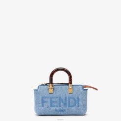 Fendi mujer bolso boston pequeño de mezclilla 2LH8E638 accesorios azul claro