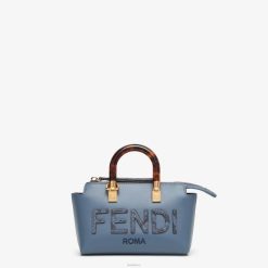 Fendi mujer bolso boston pequeño de piel y elaphe 2LH8E736 accesorios azul