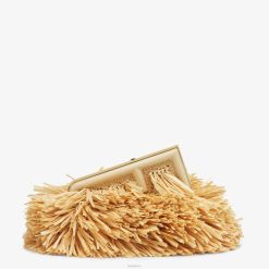 Fendi mujer bolso con flecos de rafia natural 2LH8E671 accesorios beige