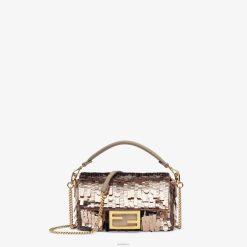 Fendi mujer bolso de piel y lentejuelas paloma 2LH8E590 accesorios gris