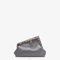 Fendi mujer bolso de pitón y piel 2LH8E842 accesorios gris