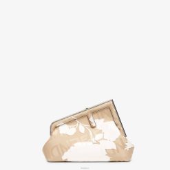 Fendi mujer bolso de seda estampado 2LH8E729 accesorios beige