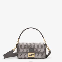 Fendi mujer bolso de tela tipo tapiz ff 2LH8E836 accesorios gris