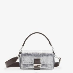 Fendi mujer bolso reedición con lentejuelas en tono aluminio 2LH8E795 accesorios plata