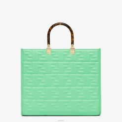 Fendi mujer bolso shopper de piel con motivo ff 2LH8E728 accesorios verde