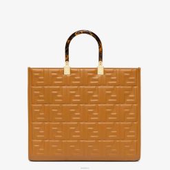 Fendi mujer bolso shopper de piel con motivo ff 2LH8E758 accesorios marrón