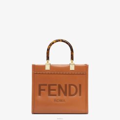Fendi mujer bolso shopper pequeño de piel Sunshine 2LH8E522 accesorios marrón