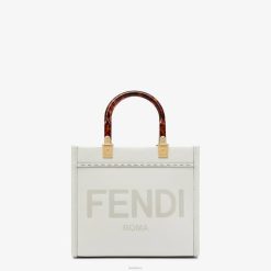Fendi mujer bolso shopper pequeño de piel Sunshine 2LH8E642 accesorios blanco