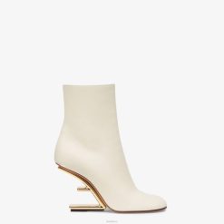 Fendi mujer botas de tacón alto de piel de napa 2LH8E1369 zapatos blanco