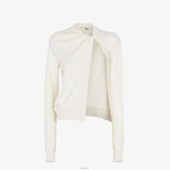 Fendi mujer cárdigan de lana 2LH8E924 vestir blanco