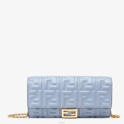 Fendi mujer cartera baguette continental con cadena de napa 2LH8E1422 accesorios azul claro