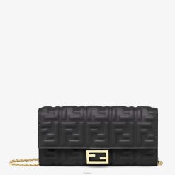 Fendi mujer cartera baguette continental con cadena de napa 2LH8E1424 accesorios negro