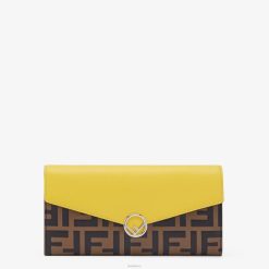 Fendi mujer cartera de cuero continental 2LH8E1584 accesorios marrón