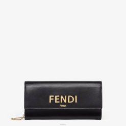 Fendi mujer cartera de cuero romaníes 2LH8E1443 accesorios negro