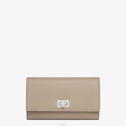 Fendi mujer cartera triple de cuero 2LH8E1565 accesorios beige