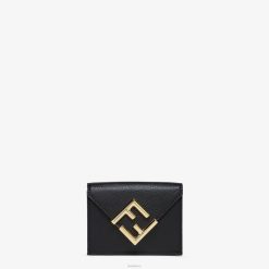 Fendi mujer cartera triple ff de piel con microdiamantes 2LH8E1470 accesorios negro