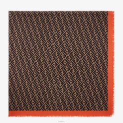 Fendi mujer chal de seda 2LH8E247 accesorios marrón