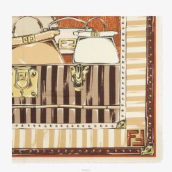 Fendi mujer chal de seda y lana 2LH8E25 accesorios rosa