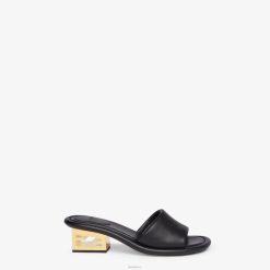 Fendi mujer chanclas de piel de napa 2LH8E1293 zapatos negro