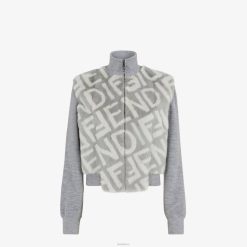 Fendi mujer chaqueta bomber de visón 2LH8E1158 vestir gris