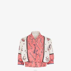 Fendi mujer chaqueta bomber reversible de seda 2LH8E1041 vestir multicolor