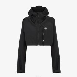 Fendi mujer chaqueta cortavientos de nailon 2LH8E1097 vestir negro