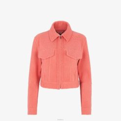 Fendi mujer chaqueta de piel de oveja 2LH8E1088 vestir rosa
