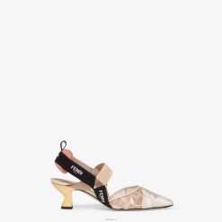 Fendi mujer destalonado de malla con tacón medio 2LH8E1349 zapatos rosa