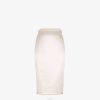 Fendi mujer falda de gabardina de satén y lana 2LH8E1123 vestir beige