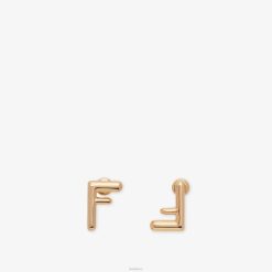 Fendi mujer ff pendientes pequeños 2LH8E1781 joyas oro