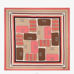 Fendi mujer fular de seda 2LH8E248 accesorios rosa