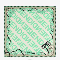 Fendi mujer fular de seda orgánica 2LH8E187 accesorios verde