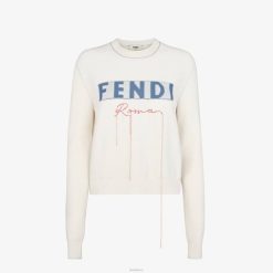 Fendi mujer jersey de cachemira 2LH8E1029 vestir blanco