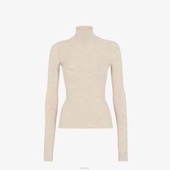 Fendi mujer jersey de viscosa bordado 2LH8E962 vestir beige