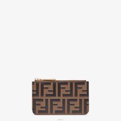Fendi mujer llavero bolsa de cuero 2LH8E1483 accesorios marrón