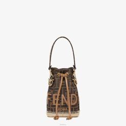 Fendi mujer minibolso ff de tela 2LH8E639 accesorios marrón