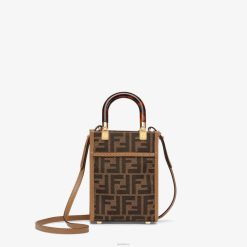 Fendi mujer minibolso ff de tela 2LH8E824 accesorios marrón