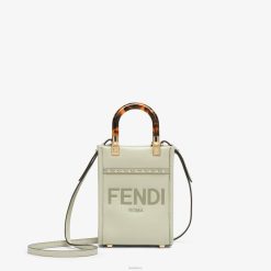 Fendi mujer minibolso shopper Sunshine de cuero 2LH8E733 accesorios verde