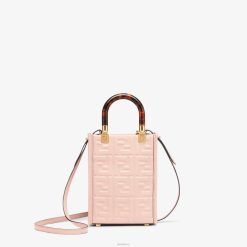 Fendi mujer minibolso shopper Sunshine de cuero 2LH8E818 accesorios rosa