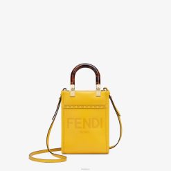 Fendi mujer minibolso shopper Sunshine de cuero 2LH8E885 accesorios amarillo