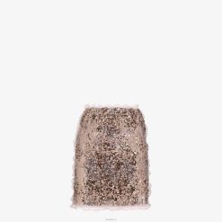 Fendi mujer minifalda con bordado de lentejuelas lila 2LH8E1193 vestir púrpura