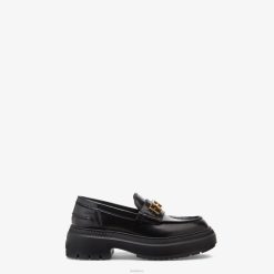 Fendi mujer mocasines de cuero 2LH8E1363 zapatos negro