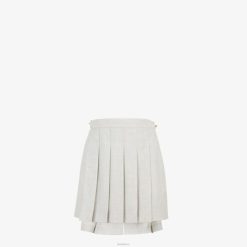 Fendi mujer pantalones cortos de lana 2LH8E991 vestir blanco