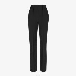 Fendi mujer pantalones de lana grano de poudre 2LH8E1211 vestir negro
